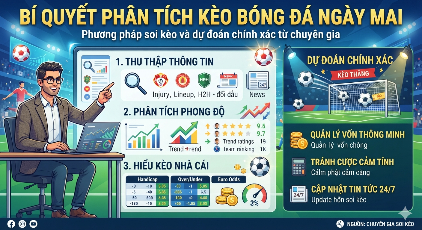 kèo bóng đá ngày mai