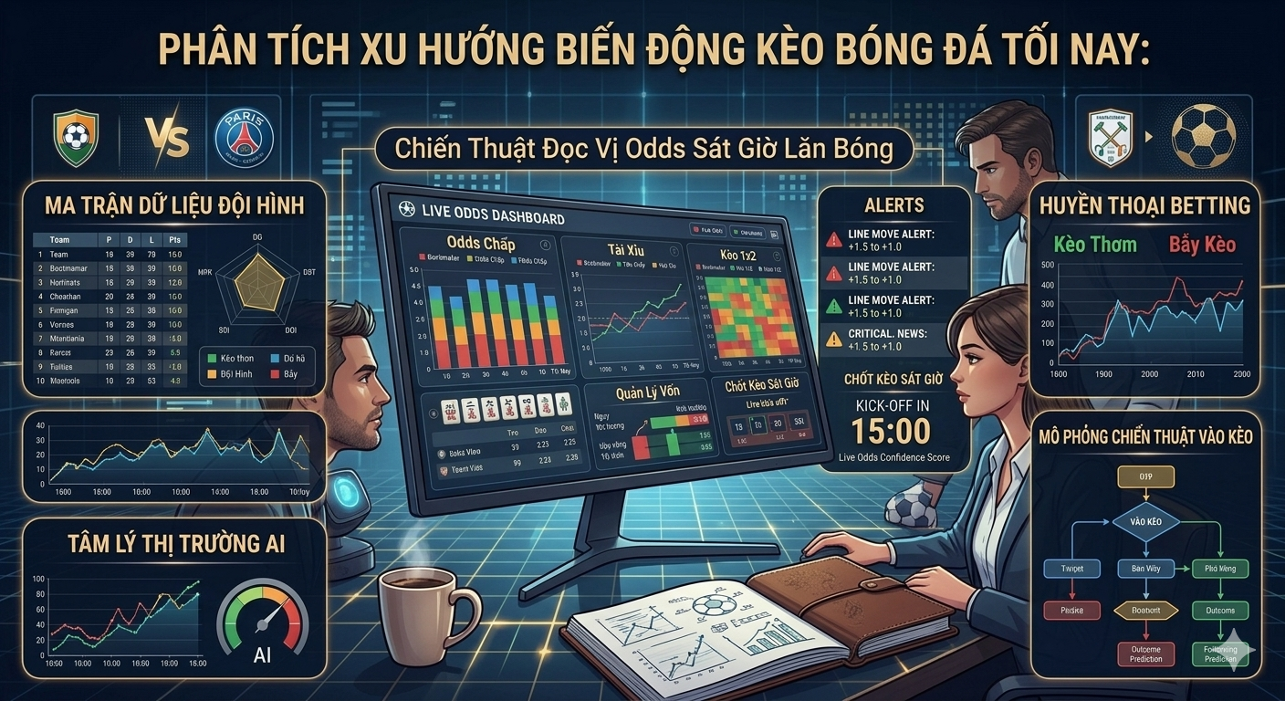 Phân Tích Xu Hướng Biến Động Kèo Bóng Đá Tối Nay: Chiến Thuật Đọc Vị Odds Sát Giờ Lăn Bóng